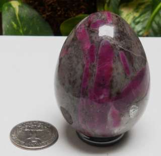 RUBY IN TOURMALINE QUARTZ 60 MM CRYSTAL EGG   FROM INDIA  