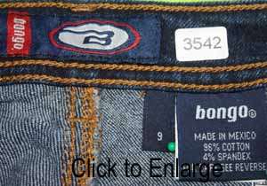 Bongo sz 9 x 25 Capri Stretch Womens Juniors Blue Jeans Denim Pants 
