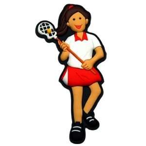  Red Lacrosse Girl Magnet