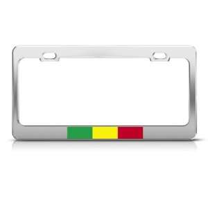  Mali Flag Chrome Country Metal license plate frame Tag 