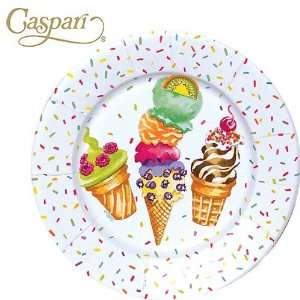  Caspari Paper Plates 9090SP Ice Cream Party Salad Dessert Plates 