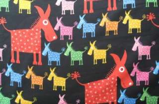 ALEXANDER HENRY MEXICAN COLORFUL BURRO DONKEY WEST COTTON QUILT SEW 