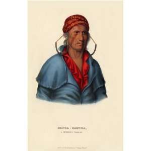   Shawanoe Warrior McKenney Hall Indian Print 