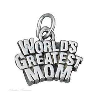  Sterling Silver WORLDS GREATEST MOM Charm Jewelry