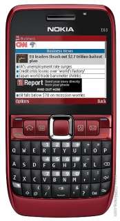 NEW NOKIA E63 3G WIFI FM 2MPix LED FLASH QWERTY SMARTPHONE RUBY RED 