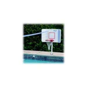Deck Mount Swimming Pool Basketball and Volleyball Set, 22L x 38W x 