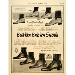  1918 Ad Buster Brown Shoes Shaping Boys Girls Arch Foot 