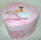CUTEST PINK HEART SHAPED BALLET DANCER BALLERINA IN TUTU MUSIC BOX