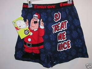 Family Guy Peter Cotton Christmas Boxer Shorts Small  