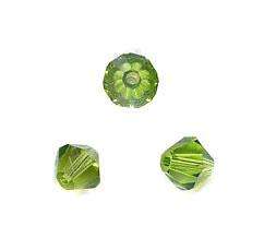 Olive green 100 Swarovski crystal 5301 6mm bicone Beads  