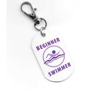  Purple BEGINNER SWIMMER Pool Safety Alert 2.25 inch Dog 
