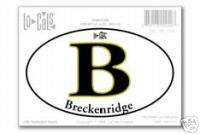 Breckenridge   Oval Euro Style Auto Decal Sticker  
