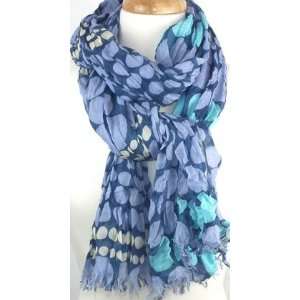   About Dots   Lightweight Bunchy Scarf   Blue