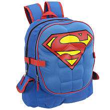 NEW SUPERMAN Padded Muscle Chest Plate Backpack Bookbag 840716094982 