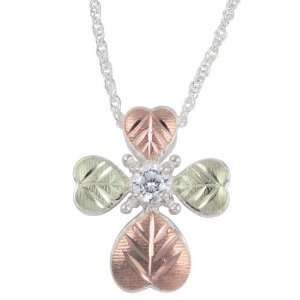  Cubic Zirconia Black Hills Silver Cross Pendant: Jewelry