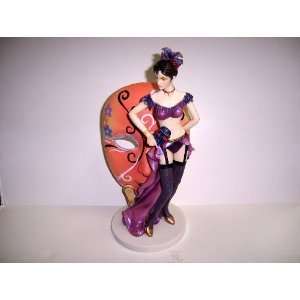   Burlesque Dancing Masked Woman Statue Figurine    11 Home & Kitchen