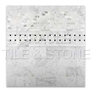 Carrara White Marble Honed Baby Brick Mosaic Tile  