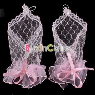   Fingerless Wedding Evening Party Dress Lace Short Bridal Gloves  