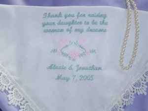Mother Bride Butterfly wedding Handkerchief favor gift  