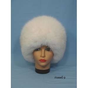  Pure white Arctic Fox Real FUR Winter Boyarka Style Hat 