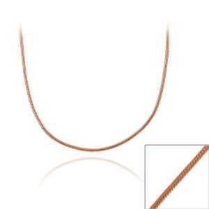   Rose Gold over Silver 24 inch Italian Snake Chain Necklace Jewelry