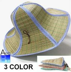 Straw hat Wide Brim folding portarble sun visor hat  