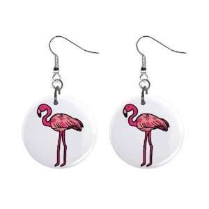   Flamingo #3 Dangle Earrings Jewelry 1 inch Buttons 12450075 Jewelry