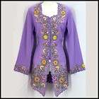 NEW LAVENDER KA SUNDA EMBROIDERED LINED BLOUSE TOP SIZE XL