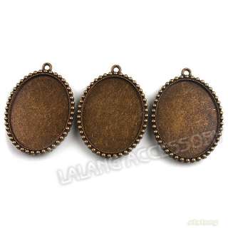 40 Antique Bronze Charms Oval Picture Frame Pendant Fit Necklace Hot 