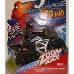  Super Cycle Black Spider Man Zoom n Go Vehicle Play Set 