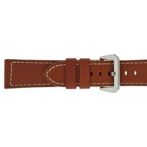    Mens 22mm Tan Thick Genuine Calf Leather Watch Strap Jewelry