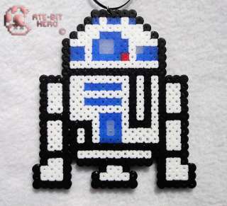Star Wars R2 D2 R2D2 Necklace Bead Sprite Perler Art Decoration  