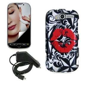  HTC MYTOUCH 4G RED HOT LIPS KISS CASE, RAPID CAR CHARGER 