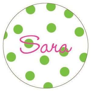  Green Polka Dot Personalized Magnet: Baby