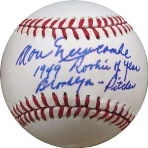 Don Newcombe Autographed Baseball   with 1949 Rookie of Year Pitcher 