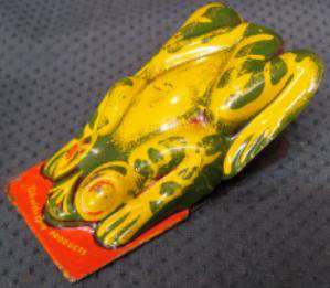 Kirchof Tin Bullfrog Frog Cricket Clicker Halloween Party Noisemaker 