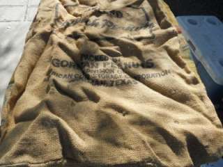 VINTAGE BURLAP FEED SACKPEANUT SACK