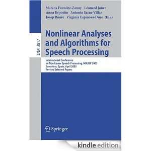 Nonlinear Analyses and Algorithms for Speech Processing: International 