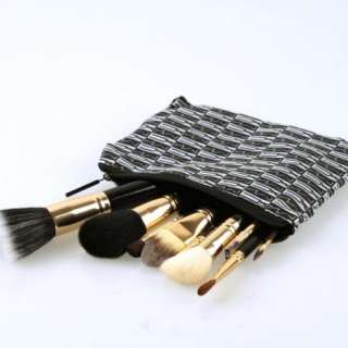 New 10 PCS Makeup Brush Brushes Cosmetic Set + 2 Waterproof PVC Pouch 