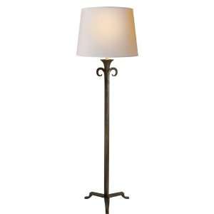 Studio J. Randall Powers Ramsey Floor Lamp in Aged Iron with Natural 