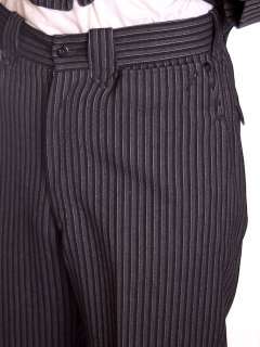 Vintage Mens Pinstriped Suit Belt Back With Zip Jacket 2Pr Pants 1940s 