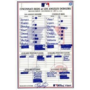   27 2005 Game Used Lineup Card (Jim Tracy Signed): Sports & Outdoors