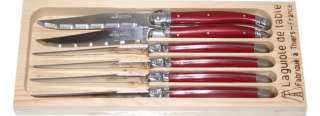  French LAGUIOLE Dubost   RED STEAK KNIVES (direct from FRANCE)  