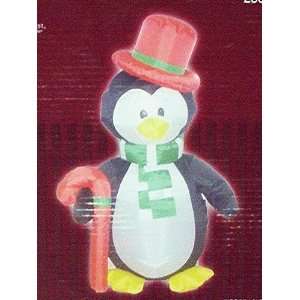     Top Hat Penguin with Candy Cane Walking Stick