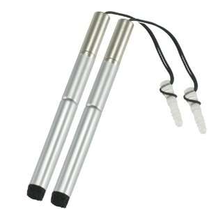 2pc Mini Silver Stretchable Stylus for iPad, all iPhone 