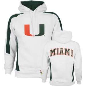 Miami Hurricanes White Spiral Fleece Hooded Sweatshirt 