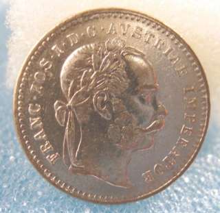 1872 Austria 10 Kreuzer Silver Coin   RARE UNC PROOF  