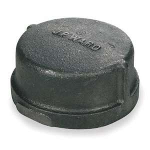 Black Pipe Cap Cap,4 In,NPT,Black Malleable Iron  