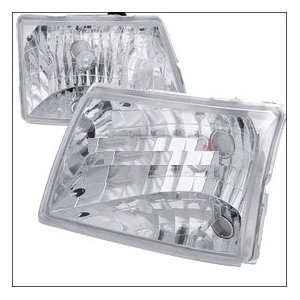  Ford 98 01 Ranger Euro Headlight Chrome Housing 