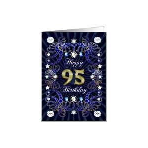  95th Birthday card, Diamonds and Jewels effect Card Toys & Games